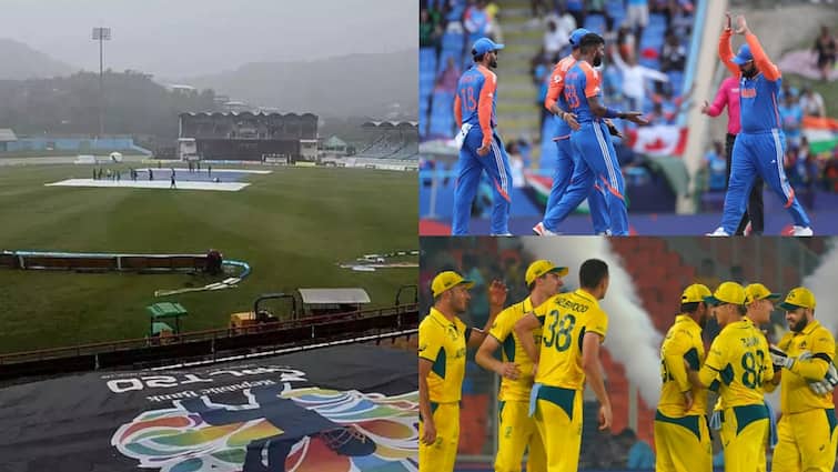 t20 world cup 2024  ind vs aus weather report st lucia forecast will rain spoil australia semifinal chances Watch: ऑस्ट्रेलिया पर मंडराया बाहर होने का खतरा, भारत के खिलाफ मैच पर बारिश का साया; आया डराने वाला वीडियो
