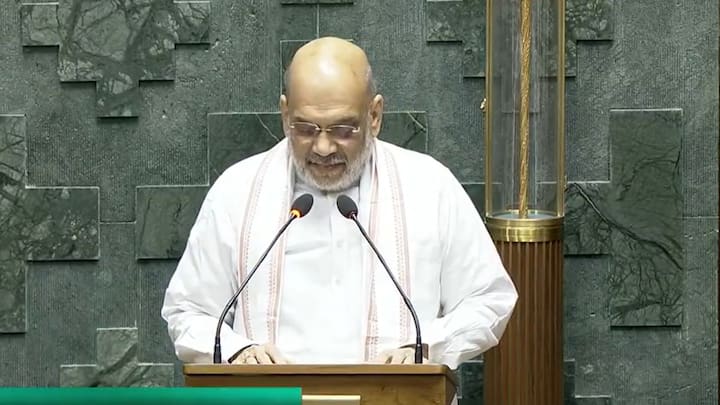 Union Home Minister Amit Shah takes oath as Member of Parliament. Image Source: Screengrab/Sansad TV