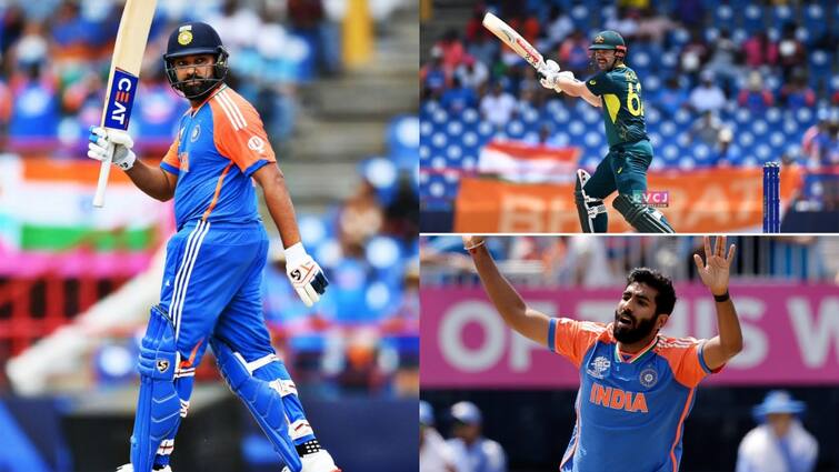 india reaches semifinal after beating australia by 24 runs rohit sharma fifty and arshdeep singh took 3 wickets t20 world cup 2024 ind vs aus IND vs AUS: भारत की सेमीफाइनल में एंट्री, रोहित की दमदार पारी; फिर गेंदबाजों ने बरपाया कहर; ऑस्ट्रेलिया पस्त और अफगानिस्तान खुश