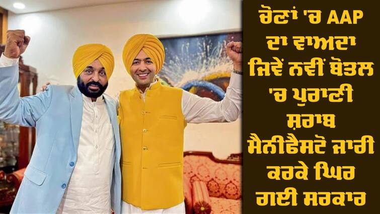 LoP Partap Bajwa slams Bhagwant Mann govt over manifesto Jalandhar By Election: ਚੋਣਾਂ 'ਚ AAP ਦਾ ਵਾਅਦਾ ਜਿਵੇਂ ਨਵੀਂ ਬੋਤਲ 'ਚ ਪੁਰਾਣੀ ਸ਼ਰਾਬ, 10 ਨੁਕਾਤੀ ਮੈਨੀਫੈਸਟੋ ਜਾਰੀ ਕਰਕੇ ਘਿਰ ਗਈ ਸਰਕਾਰ 