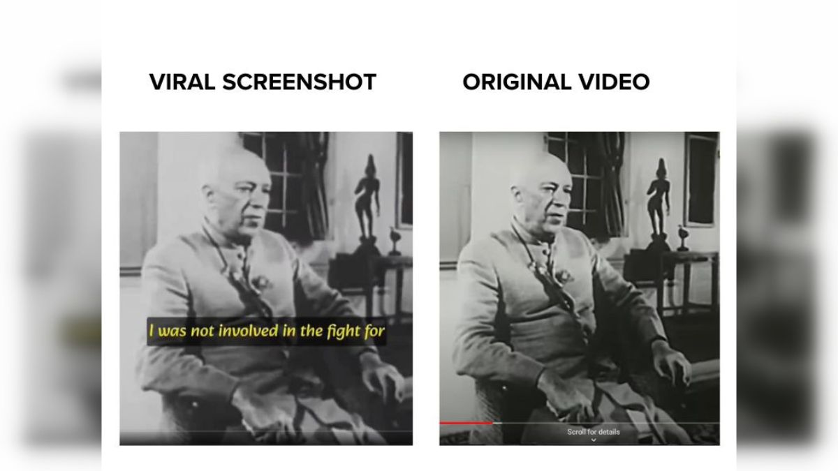 Fact Check: Did Jawaharlal Nehru Say He Had 'No Part In India’s Freedom Movement'? No, Viral Clip Is Edited