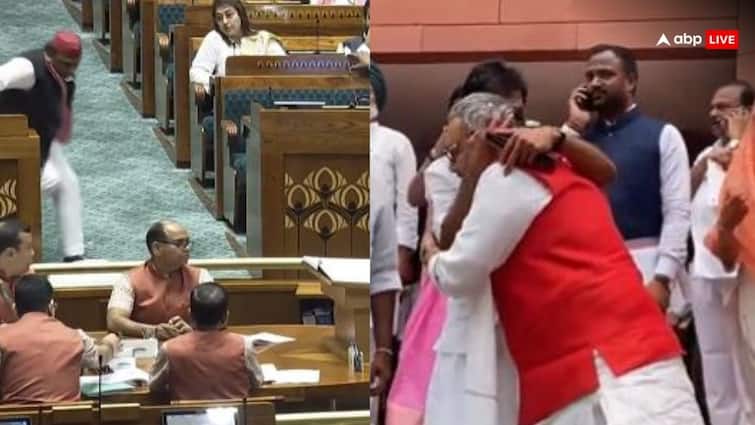 वेणुगोपाल ने थपथपाए गिरिराज सिंह के गाल, अखिलेश ने गिरते सांसद को संभाला… तस्वीरों में देखें आज संसद में क्या-क्या हुआ