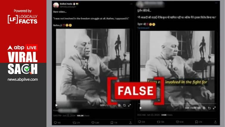 Fact Check Did Jawaharlal Nehru Say He Had 'No Part In India’s Freedom Movement'? No, Viral Clip Is Edited Fact Check: Did Jawaharlal Nehru Say He Had 'No Part In India’s Freedom Movement'? No, Viral Clip Is Edited