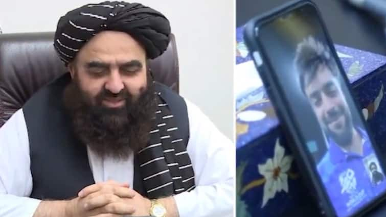 Taliban Foreign Minister Speaks To Rashid Khan On Video Call Congratulates Afghanistan For Reaching T-20 WC Semifinal Taliban Foreign Minister Speaks To Rashid Khan On Video Call, Congratulates Afghanistan For Reaching T-20 WC Semi-Final