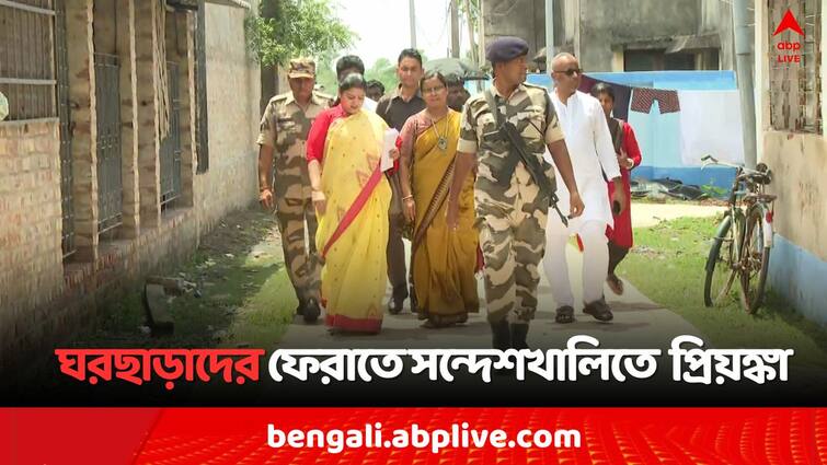 Post Poll Violence BJP leader Priyanka Tibrewal in Sandeshkhali to returning back homeless party worker Post Poll Violence: মিথ্যে মামলায় ফাঁসানোর অভিযোগ, ঘরছাড়াদের ফেরাতে সন্দেশখালিতে BJP নেত্রী প্রিয়ঙ্কা