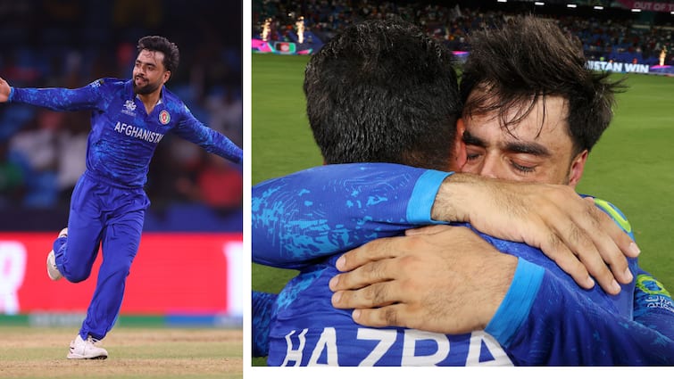 Emotional Afghanistan Players in Tears After They Create History to Qualify for Semi Final of T20 World Cup T20 World Cup 2024: ఈ కన్నీళ్లు చాలా విలువైనవి మరి, బంగ్లాపై గెలుపుతో అఫ్గాన్ ఆటగాళ్ల కంటతడి
