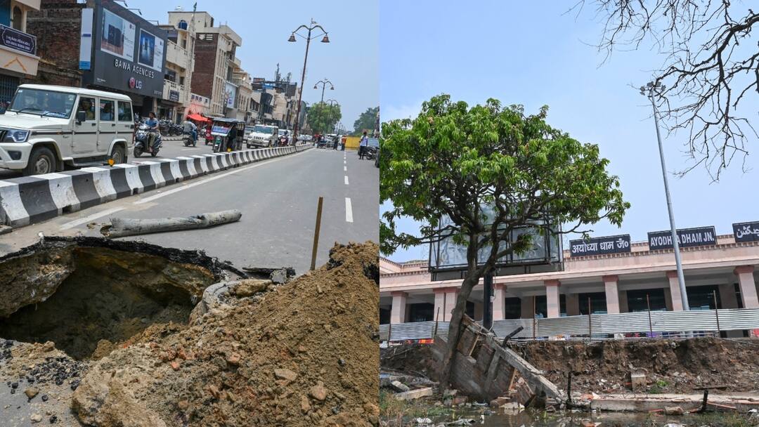 Ayodhya Rain: अयोध्या के गड्ढों ने बीजेपी को हरवाया? पहली बारिश ने खोल दिया राज Ayodhya Rain reveals BJP defeat Priest Sateyndra Das claim leakage in Ram Mandir big Potholes on Main Roads Ayodhya Rain: अयोध्या के गड्ढों ने बीजेपी को हरवाया? पहली बारिश ने खोल दिया राज
