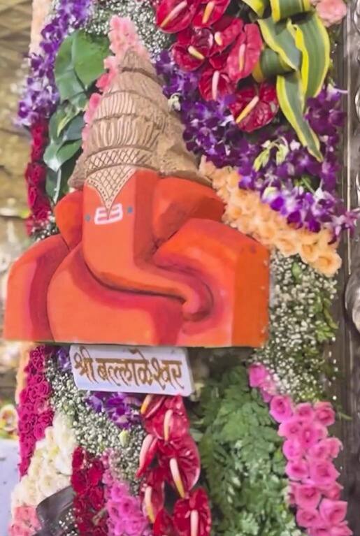 अष्टविनायकाचे फोटो बाप्पाच्या भोवती लावण्यात आले आहेत.