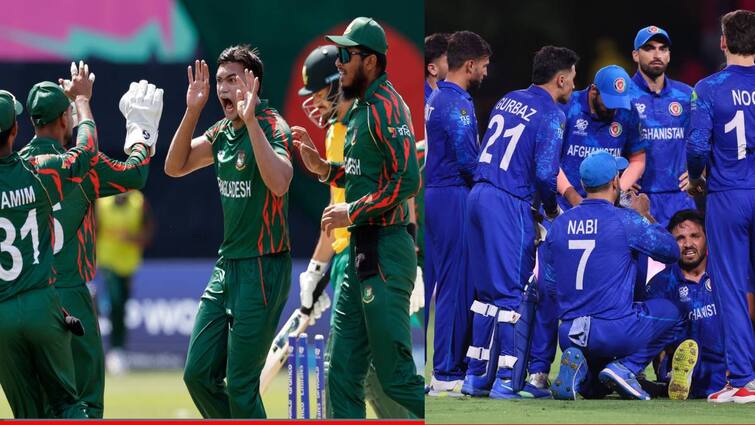 t20 world cup 2024 Bangladesh lost match by 8 runs  Afghanistan reach in semi finals  Australia went out of tournament marathi news AFG vs BAN : टी 20  वर्ल्ड कपमध्ये मोठा उलटफेर, अफगाणिस्तान सेमी फायनलमध्ये, ऑस्ट्रेलिया स्पर्धेतून बाहेर