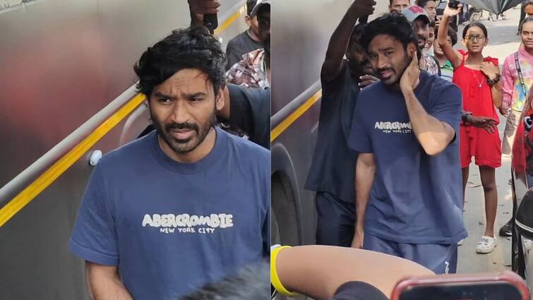 Kubera actor Dhanush bodyguard pushes a fan at Mumbai Juhu Beach video goes viral Dhanush: ధనుష్ బాడీగార్డ్ ఓవరాక్షన్ - ముంబై బీచ్‌లో అభిమానుల పట్ల దురుసు ప్రవర్తన