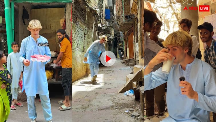 US Youtuber seen excited about Pakistani street food video viral on social media Video: पाकिस्तान का स्ट्रीट फूड देख बावला हुआ अमेरिकी यूट्यूबर, वायरल हुआ वीडियो
