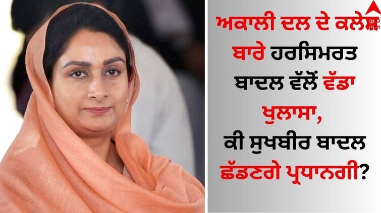 A big revelation by Harsimrat Badal about the clash of Akali Dal  'BJP stooges trying to break Akali Dal Akali Dal Conflict: ਅਕਾਲੀ ਦਲ ਦੇ ਕਲੇਸ਼ ਬਾਰੇ ਹਰਸਿਮਰਤ ਬਾਦਲ ਵੱਲੋਂ ਵੱਡਾ ਖੁਲਾਸਾ, ਕੀ ਸੁਖਬੀਰ ਬਾਦਲ ਛੱਡਣਗੇ ਪ੍ਰਧਾਨਗੀ?