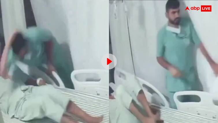 Hospital Staff assaulted patient in Hisar Sapra Hospital video goes viral Video: बीमार मरीज के पेट में मारी कोहनी, हॉस्पिटल स्टाफ का डराने वाला वीडियो हो रहा वायरल