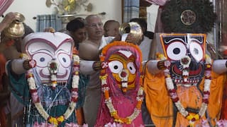 Jagannath Puri Rath Yatra: People Touch Their Forehead To The Rath During Rath-Making Process. WATCH