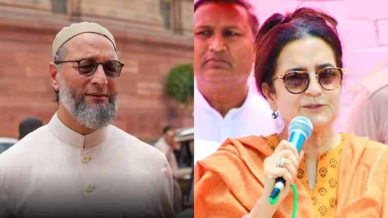 Haryana BJP MLA Kiran Chaudhary got angry at Asaduddin Owaisi Jai Palestine slogan in Parliament असदुद्दीन ओवैसी के 'जय फिलिस्तीन' वाले नारे पर भड़कीं किरण चौधरी, कहा- 'संसदीय मर्यादा के खिलाफ और इसपर...'