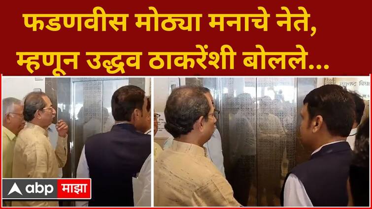 Devendtra Fadnavis And Uddhav Thackeray  Travel in One Lift VidhanBhavan BJP Atul Bhatkhalkar Reaction  Maharashtra Marathi News फडणवीस मोठ्या मनाचे नेते, म्हणून उद्धव ठाकरेंशी बोलले, दुसरा कोणी असता तर... भाजप नेत्याची प्रतिक्रिया