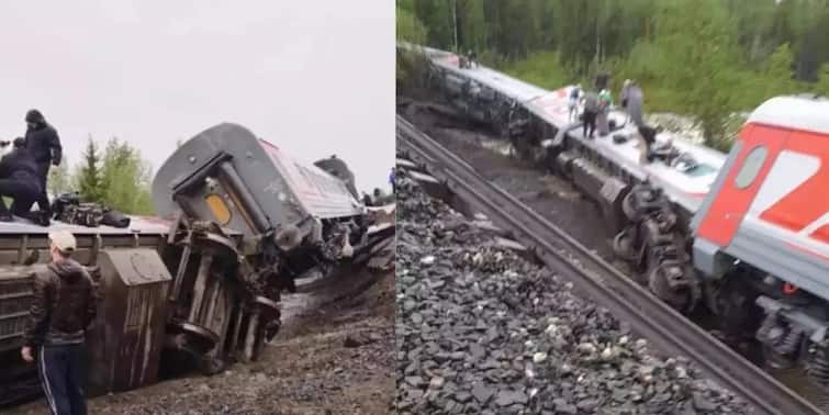 Passenger train carriages derail in Russias north Russia: રશિયામાં ભીષણ ટ્રેન દુર્ઘટના, નવ ડબ્બા પાટા પરથી ઉતર્યા, 70થી વધુ લોકો ઇજાગ્રસ્ત