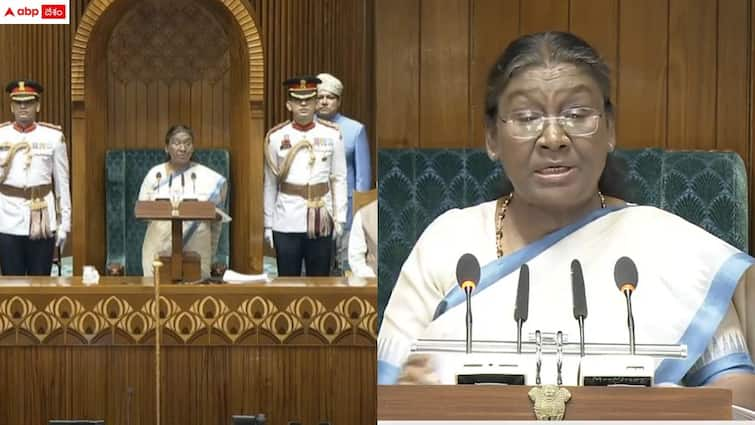 president droupadi murmu addresses parliament President Droupadi Murmu: 'త్వరలో మూడో అతి పెద్ద ఆర్థిక వ్యవస్థగా భారత్' - శత్రువులకు కశ్మీర్ లోయ ప్రజలు గట్టి జవాబిచ్చారన్న రాష్ట్రపతి ద్రౌపదీ ముర్ము