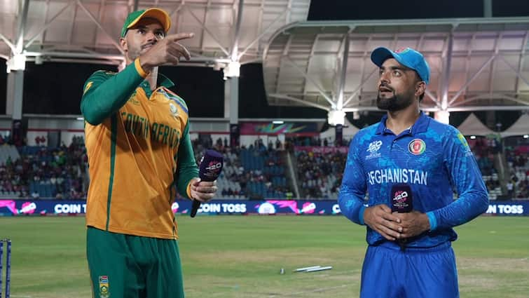 T20 World Cup 2024 Semi-Final 1 Afghanistan win toss against South Africa playing 11 AFG vs SA: सेमीफाइनल में अफगानिस्तान ने दक्षिण अफ्रीका के खिलाफ टॉस जीतकर किया बैटिंग का फैसला, देखें प्लेइंग 11