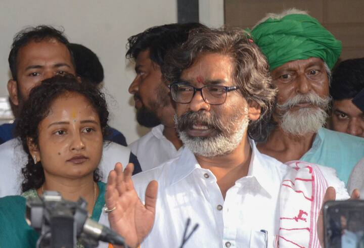 Hemant Soren, the executive president of the Jharkhand Mukti Morcha (JMM), was arrested by ED on January 31 in connection with its investigation into the money laundering case. (Image Source: PTI)