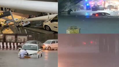Delhi Roads inundated as heavy rain continues in parts of National Capital Delhi Rain: மிதக்கும் தலைநகர் டெல்லி - கொட்டும் கனமழை, வீடுகளில் முடங்கிய பொதுமக்கள்