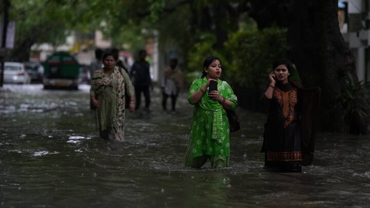 The waterlogging significantly impacted daily life in Delhi-NCR, with people facing severe traffic jams during their morning commute. (Photo: PTI)