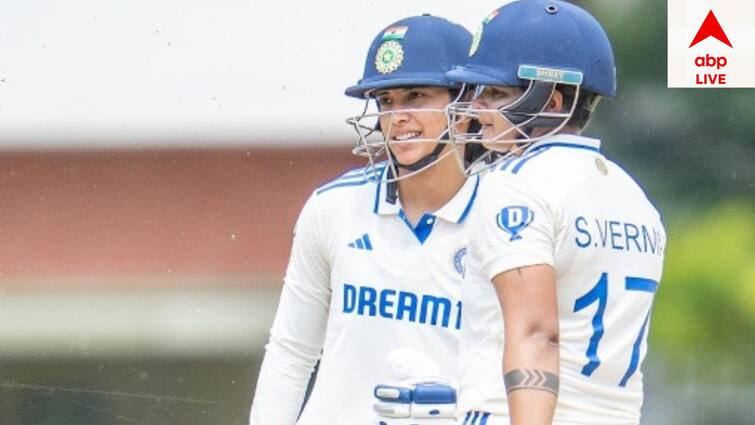 shafali verma hits double century followed up by smriti mandhanas ton against south Africa women IND-W vs RSA-W: বিধ্বংসী ব্যাটিংয়ে টেস্টে দ্বিশতরান শেফালির, প্রোটিয়াদের বিরুদ্ধে সেঞ্চুরি স্মৃতির