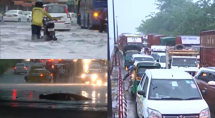 Delhi Rainfall Update Monsoon Rain on Friday 28 June Weather Alert by IMD दिल्ली में भारी बारिश से सड़कें लबालब, पानी भरने से ट्रैफिक व्यवस्था बिगड़ी, एयरपोर्ट पर टूटी छत