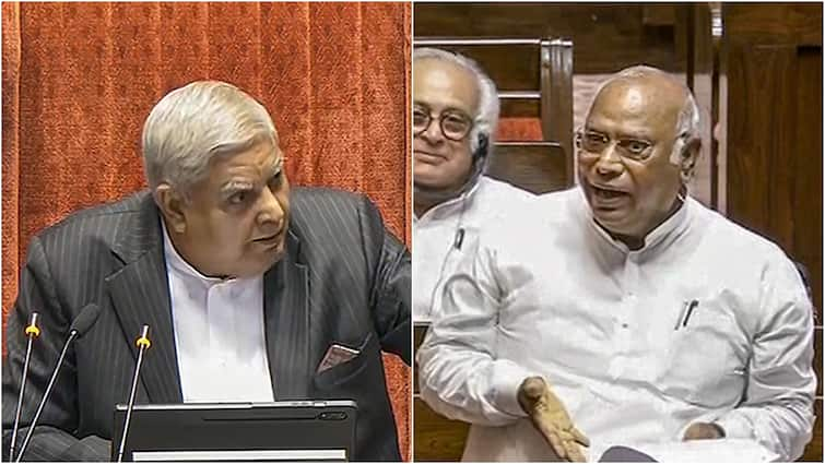 Parliament Session 2024 Rajya Sabha Chairman Dhankhar LoP Mallikarjun Kharge Enters Well Of House Congress 'Pained’: RS Chairman Dhankhar Claims A First As LoP Kharge Enters Well Of House, Congress Dismisses Remark