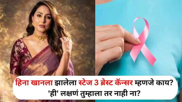 Women Health lifestyle marathi news Actress Hina Khan diagnosed with breast cancer know stage 3 breast cancer symptoms disease increasing Women Health : हिना खानला झालेला 'स्टेज 3 ब्रेस्ट कॅन्सर' म्हणजे काय? 'ही' लक्षणं तुम्हाला नाही ना? का वाढतोय हा जीवघेणा आजार?