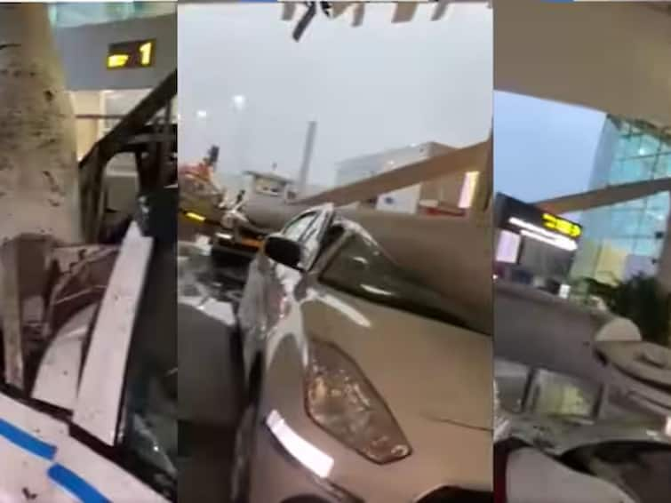 Big accident at Delhi airport 4 people injured due to roof collapse heavy damage to vehicles Delhi Airport Accident: ਦਿੱਲੀ ਏਅਰਪੋਰਟ 'ਤੇ ਵੱਡਾ ਹਾਦਸਾ, ਛੱਤ ਡਿੱਗਣ ਨਾਲ 4 ਲੋਕ ਜ਼ਖਮੀ, ਵਾਹਨਾਂ ਨੂੰ ਭਾਰੀ ਨੁਕਸਾਨ