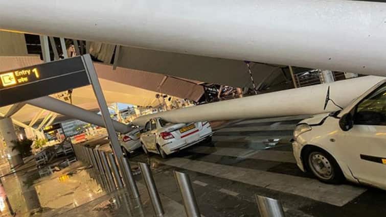 Delhi Airport Roof Collapse Heavy Rain Injured Delhi Airport Roof Collapses After Heavy Rain, Six Injured