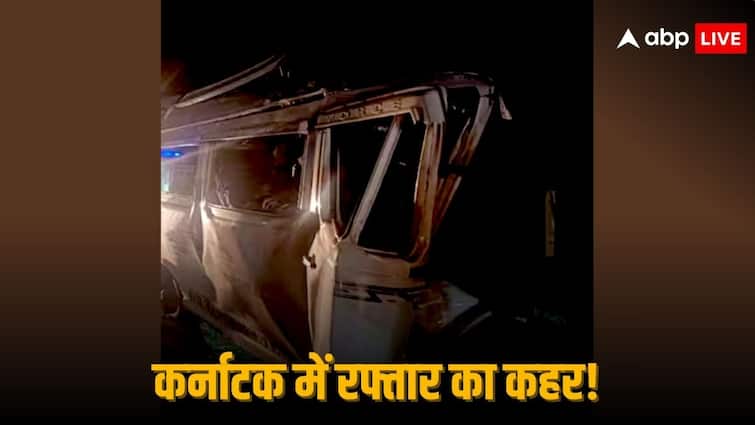 Karnataka Haveri Traveler Car Accident 13 People Died in Pune Bangalore National Highway Karnataka Road Accident: कर्नाटक में दर्दनाक सड़क हादसा, हाइवे पर खड़ी लॉरी से ट्रैवलर कार की टक्कर, 13 लोगों की मौत