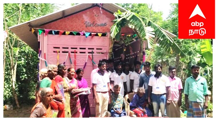 Mayiladuthurai sirkali senniyanallur social activist bharati mohan new home at Destitute old women ஆதரவற்ற மூதாட்டிகளுக்கு 2.10 லட்சம் ரூபாயில் புதிய வீடு கட்டி கொடுத்த சமூக ஆர்வலர் - குவியும் பாராட்டுக்கள்