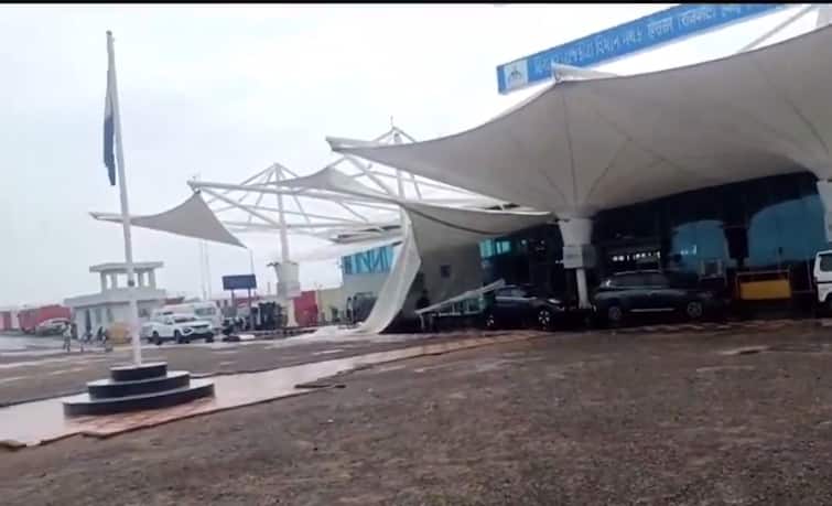 Rajkot Airport Terminal Roof Collapse Day After Delhi Airport Accident Canopy Of Rajkot Airport Terminal Collapses Day After Delhi Accident