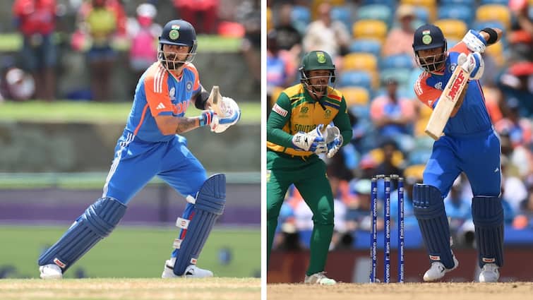 india struggled in start virat kohli played responsible inning of 76 runs in t20 world cup final india vs south africa जहां मैटर बड़े होते हैं, वहां विराट खड़े होते हैं... फाइनल में टीम इंडिया बिखरी तो किंग कोहली ने उठाई जिम्मेदारी
