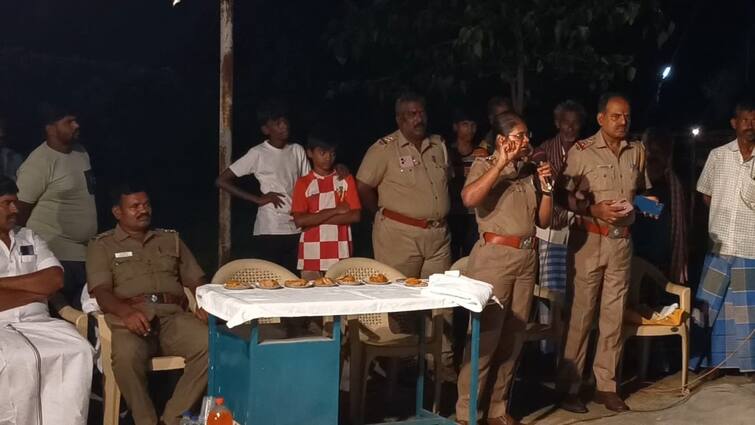 Dharmapuri news Police awareness accident village near palacode - TNN விதிகளை மீறி போறவங்க விபத்துல சாவுறாங்க -  இரவு நேரங்களில் காவல்துறை விழிப்புணர்வு