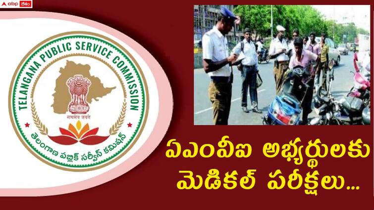 Telangana Public Service Commission has released medical test schedule for Assistant Motor Vehicle Inspector candidates TGPSC AMVI Medical Tests: అసిస్టెంట్ మోటార్ వెహికిల్స్ ఇన్‌స్పెక్టర్ మెడికల్ టెస్టులకు ఎంపికైంది వీరే, షెడ్యూలు ఇదే