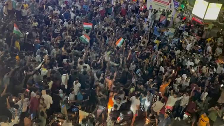 India T20 World Cup Victory Celebrated With Nationwide Fanfare WATCH Celebration Videos Delhi Hyderabad Pune Mumbai T20 World Cup: India's Victory Sparks Wild Celebrations, Chants Of 'India, India' Echo Across Country — WATCH