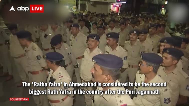 Police conducts foot patrolling ahead of the 147th Rath Yatra of Lord Jagannath