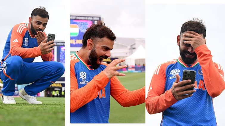 Virat Kohli Emotional Moment Sharing Happiness With Family Anushka Sharma And Kids T20 World Cup 2024 Final IND vs SA Virat Kohli: అనుష్క! మేం గెలిచేశాం, వీడియో కాల్‌లో కోహ్లీ ఫ్లైయింగ్ కిస్సులు