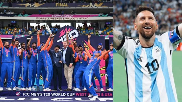 Virat Kohli Instagram post after wining T20 World Cup cross one crore like it may Lionel Messi world record of most liked IG post T20 WC 2024: विराट कोहली ने पहले मैदान पर जीता कप, अब इंस्टाग्राम पर तोड़ सकते हैं लियोनल मेसी का वर्ल्ड रिकॉर्ड!