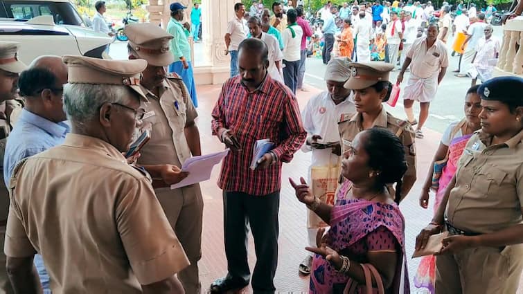 Tiruvannamalai news couple tried to set fire to the district collector office  asking for a no-obstacle certificate for Panchami land - TNN பஞ்சமி நிலத்திற்கு தடையில்லா சான்றிதழ் கொடுங்க -  தீக்குளிக்க முயன்ற தம்பதியால் பரபரப்பு