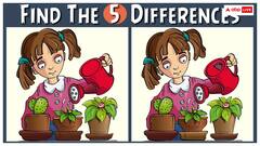 पौधे में पानी देती महिला की इस तस्वीर में छिपे हैं 5 अंतर, बनना है नवाब तो दीजिये जवाब