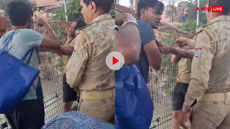 Woman beats man badly in Rishikesh video goes viral on social media Video: घूमने आए कपल के साथ शख्स ने की बदतमीजी तो महिला ने जमकर कर दी धुनाई, देखें वायरल वीडियो