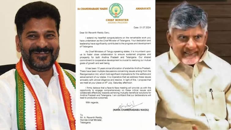 AP Chief Minister Chandrababu writes letter to Telangana CM Revanth Reddy to resolve post bifurcation issues AP Telangana News: మీటింగ్‌ పెట్టండి, ఆరోజు మీ దగ్గరికే వచ్చి కలుస్తా - రేవంత్‌ రెడ్డికి చంద్రబాబు లేఖ