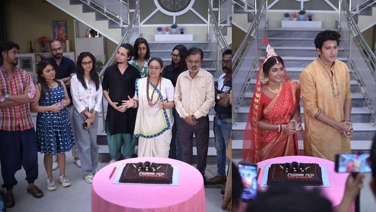 Bangla Daily Serial Pherari Mon completes 600 Episodes cake cutting celebration at the set Pherari Mon: ৬০০ পর্বের মাইলফলক পার 'ফেরারি মন' ধারাবাহিকের, সেটেই কেক কেটে উদযাপন