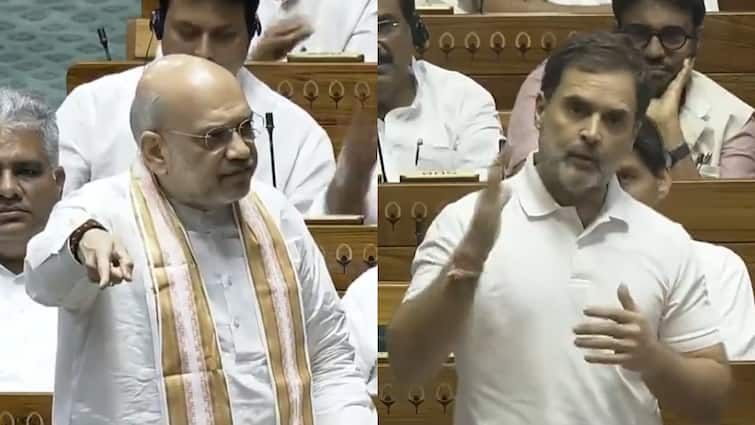 Amit Shah hits out to Rahul Gandhi remark Lord Shiva and Islam Abhay Mudra attack in Parliament Parliament Session 2024: शिव की अभय मुद्रा, इस्‍लाम में अभय मुद्रा? संसद में राहुल गांधी के वार पर अमित शाह का पलटवार, देखें वीडियो