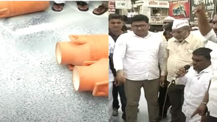 Raju Shetti s protest over milk price at Rahuri criticizes Maharashtra government Ahmednagar Marathi News Raju Shetti : ...तर मुंबईकडे जाणारा दूध पुरवठा रोखणार; राजू शेट्टी आक्रमक, राज्य सरकारवर जोरदार टीका