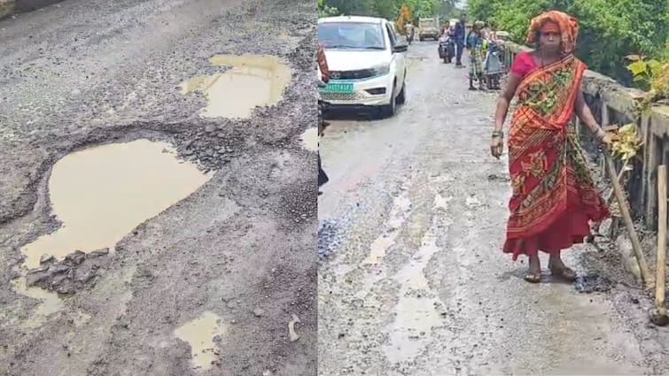 Palghar Wada Manor Bhiwandi Pothole Work Of Pothole Starting Maharashtra Marathi News माझाच्या बातमीचा इम्पॅक्ट ! 24 तासात यंत्रणा कामाला, मनोर वाडा भिवंडी राज्य महामार्गावरील खड्डे बुजवण्यास सुरुवात
